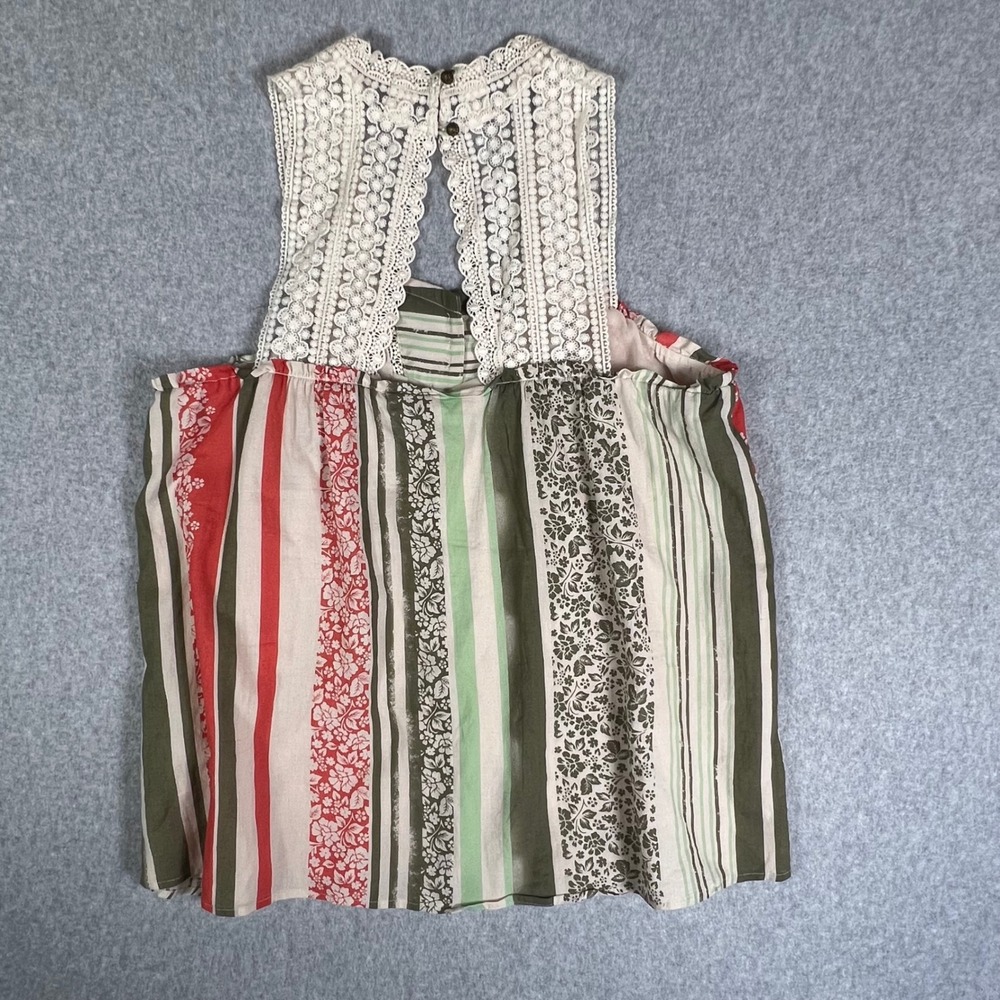 Cabi Whisper Gauze Floral Crochet Tank Top M Beach Vacation Hawaii Boho - Picture 3 of 9
